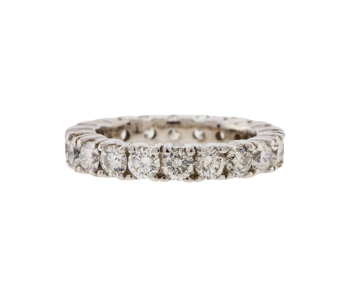 14K White Gold 3.08ct Round Brilliant Cut Diamond Eternity Ring
