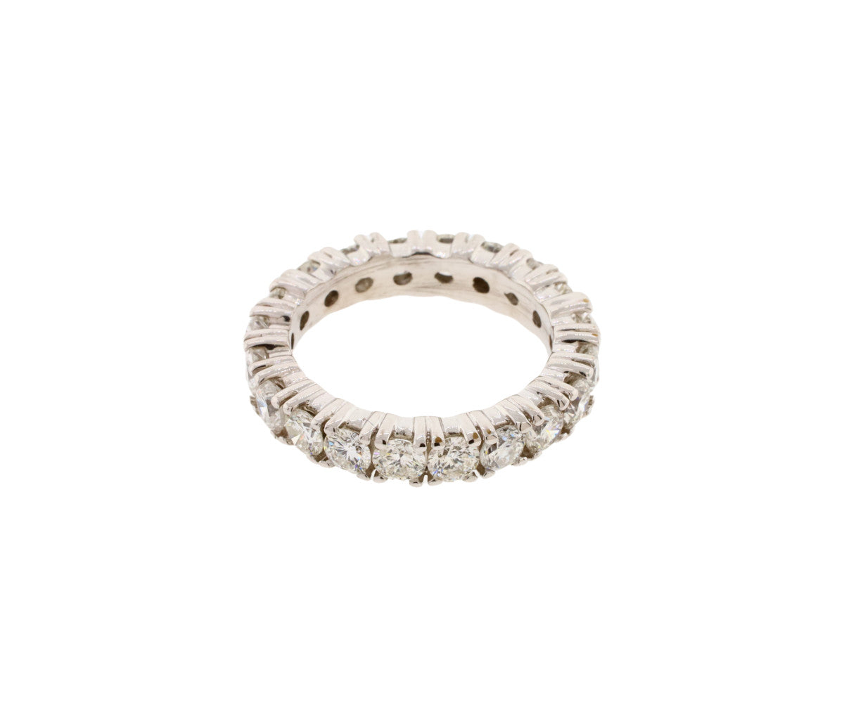14K White Gold 3.08ct Round Brilliant Cut Diamond Eternity Ring