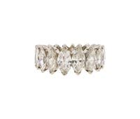 Platinum 5.36 Ct Graduated Marquise Diamond Eternity Wedding Band