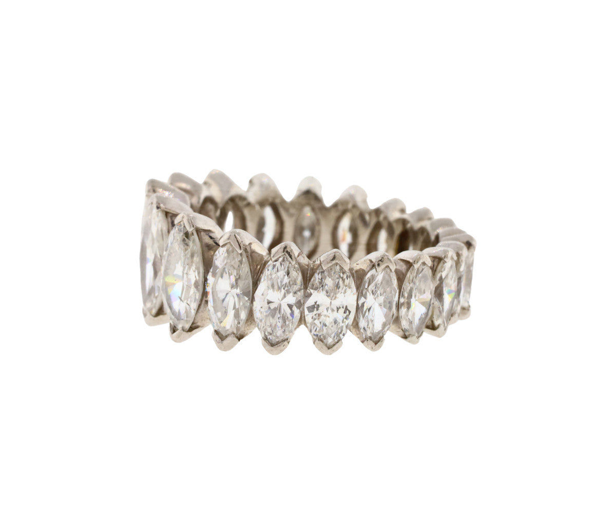 Platinum 5.36 CTW Marquise Diamond Eternity Band