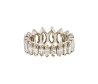 Platinum 5.36 Ct Graduated Marquise Diamond Eternity Wedding Band