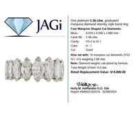 Platinum 5.36 Ct Graduated Marquise Diamond Eternity Wedding Band