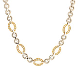 18K Two-Tone Round & Oval Link .50Cttw Diamond Necklace 16.5"