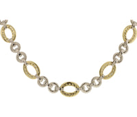 18K Two-Tone Round & Oval Link .50Cttw Diamond Necklace 16.5"