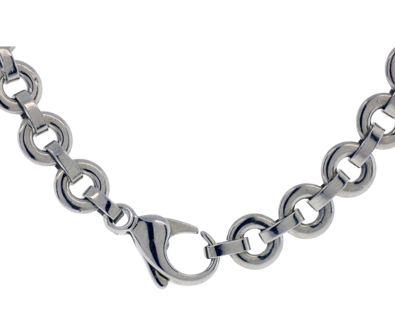 18K Two-Tone Round & Oval Link .50Cttw Diamond Necklace 16.5"