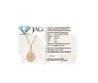 14K White Gold 1.33ct Diamond Teardrop Pendant Necklace 18.5"