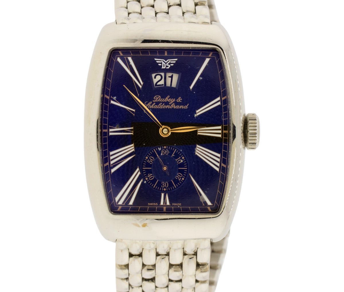 Dubey & Schaldenbrand Aerodyn Date Men's 38mm Automatic Watch Black Dial Stainless Steel Sapphire Crystal