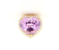 Women's 18k Kunzite Heart & Diamond Halo Bold Link Necklace Set