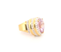 Women's 18k Kunzite Heart & Diamond Halo Bold Link Necklace Set
