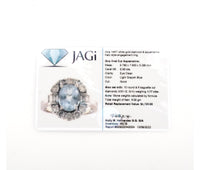 Women's 14k Diamond & Aquamarine Halo Ring