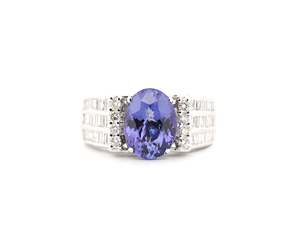Women's 18k 1.28ct Diamond & Tanzanite Halo Ring