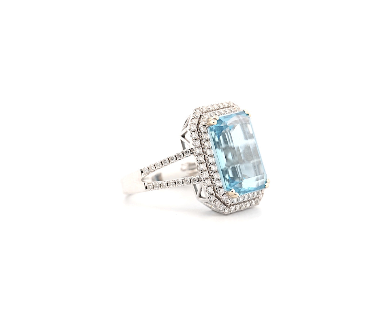 Women's 14k .85ct Diamond & Topaz Ring