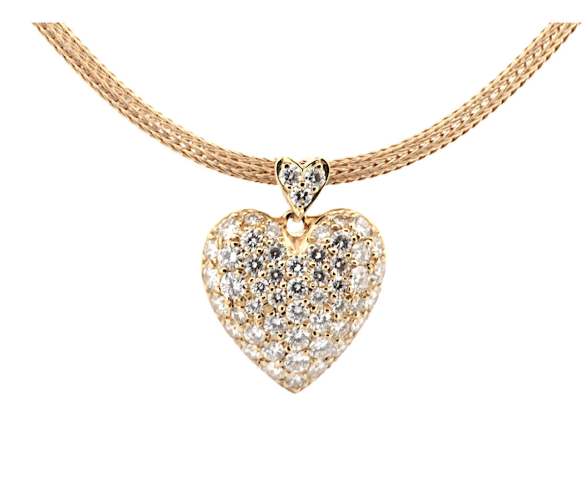 Women's 18k 1.12ct Diamond Heart Pendant Necklace
