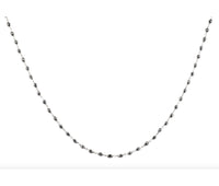 Women's 18k 11.92ct Faceted Black Diamond Bead Link Necklace