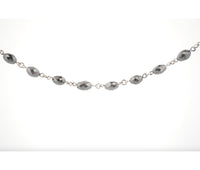 Women's 18k 11.92ct Faceted Black Diamond Bead Link Necklace