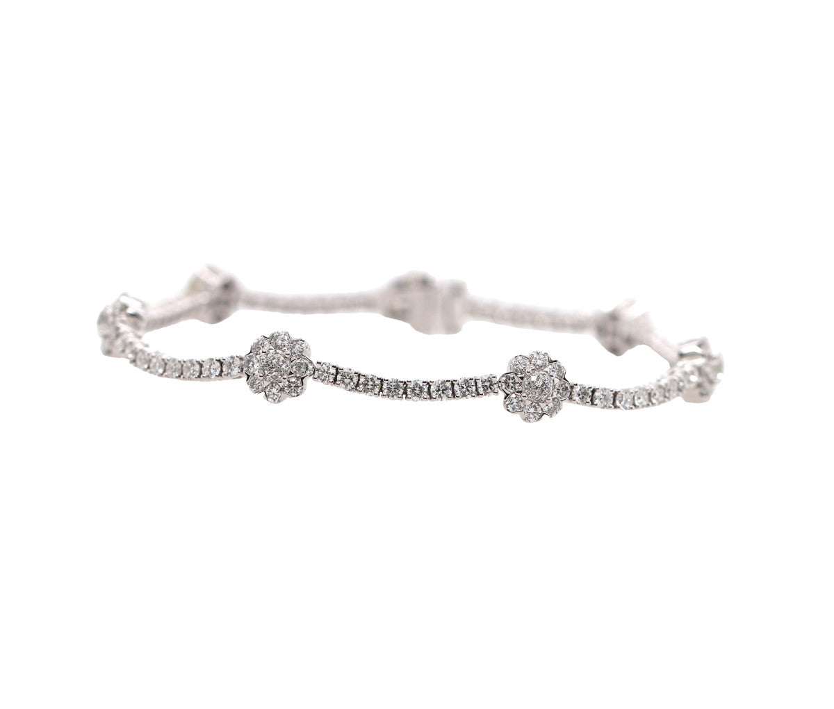 Women's 14k 5.77ct Crown Of Light Cut Diamond Bracelet