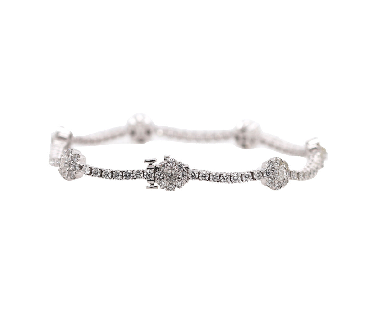 Women's 14k 5.77ct Crown Of Light Cut Diamond Bracelet