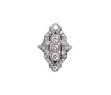 Women's Antique Platinum 1.00ct Diamond Ring