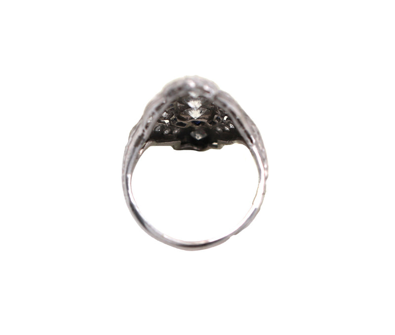 Women's Antique Platinum 1.00ct Diamond Ring
