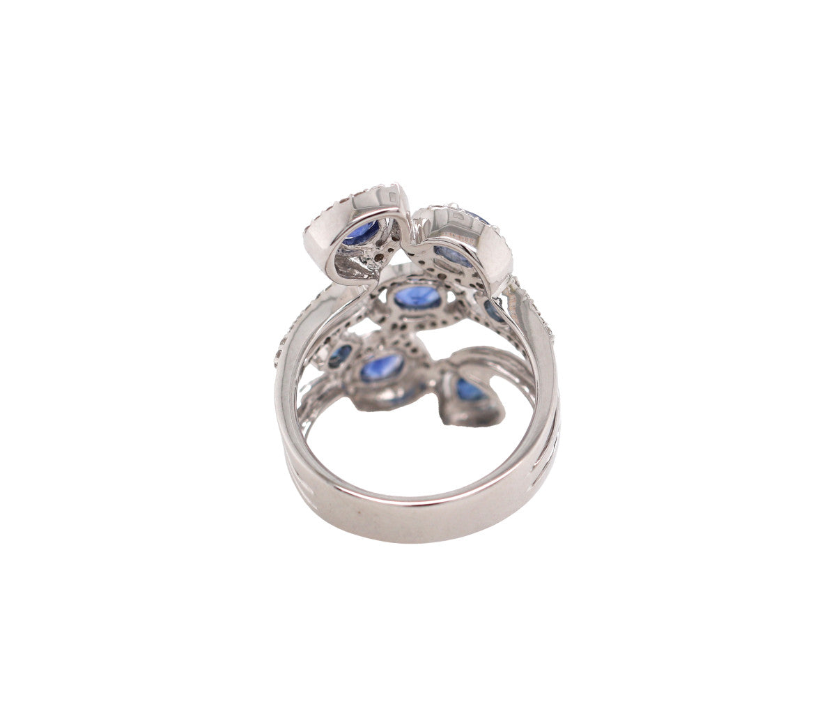 Women's 18K 1.00ct Diamond & Sapphire Ring 5.85dwt