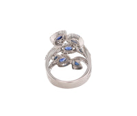Women's 18K 1.00ct Diamond & Sapphire Ring 5.85dwt