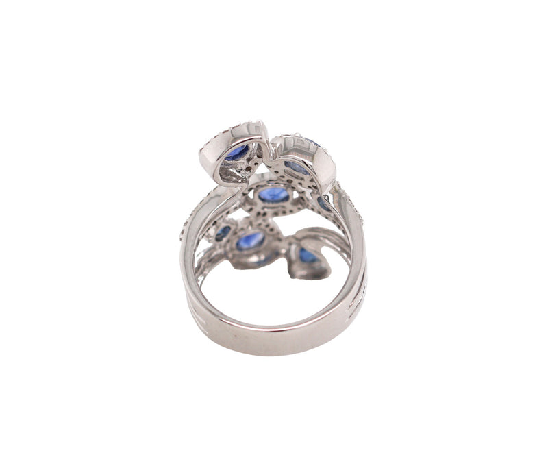 Women's 18K 1.00ct Diamond & Sapphire Ring 5.85dwt
