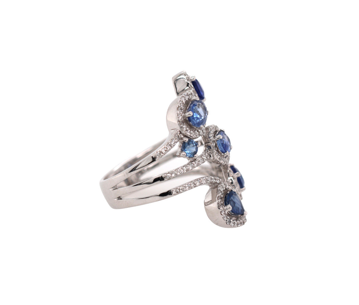 Women's 18K 1.00ct Diamond & Sapphire Ring 5.85dwt
