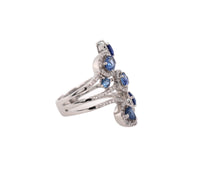 Women's 18K 1.00ct Diamond & Sapphire Ring 5.85dwt