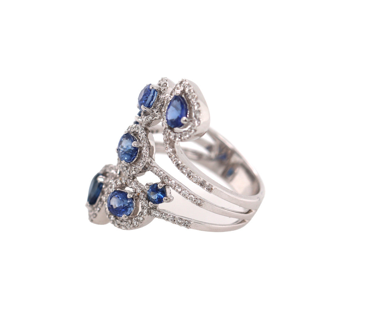 Women's 18K 1.00ct Diamond & Sapphire Ring 5.85dwt