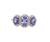 Women's 14k Tanzanite & 0.50ct Diamond Ring 2.4dwt