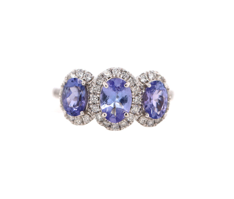 Women's 14k Tanzanite & 0.50ct Diamond Ring 2.4dwt
