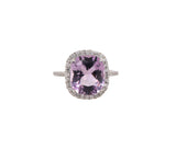 Women's 18k Amethyst & 0.85ct Diamond Ring 2.8dwt