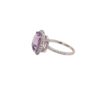 Women's 18k Amethyst & 0.85ct Diamond Ring 2.8dwt