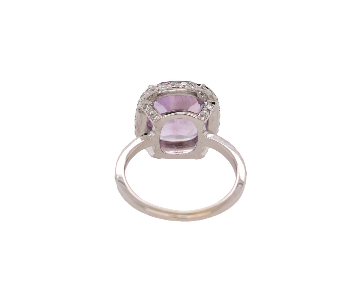 Women's 18k Amethyst & 0.85ct Diamond Ring 2.8dwt