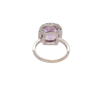 Women's 18k Amethyst & 0.85ct Diamond Ring 2.8dwt