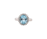 Women's 14k Aquamarine & 0.25ct Diamond Ring 2.57dwt