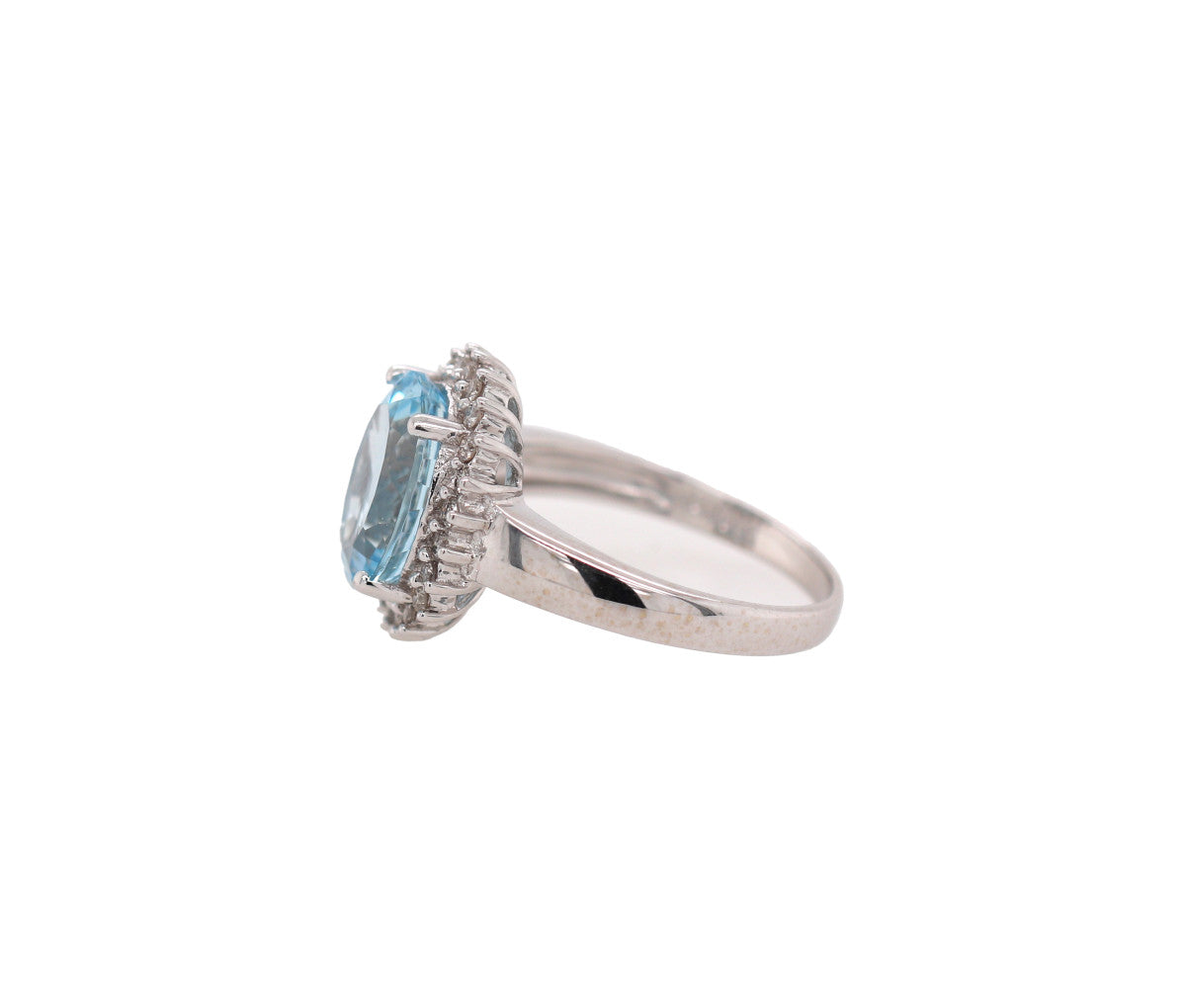 Women's 14k Aquamarine & 0.25ct Diamond Ring 2.57dwt