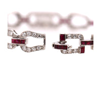 Women's Platinum Ruby & 3.50ct Diamond Bracelet 14.72dwt