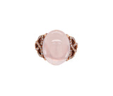 Women's 18k Rose Gold Rose Quartz & 0.50ct Diamond Ring 5.8dwt