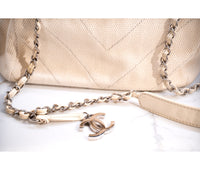 Chanel Vintage Canvas Chevron Accordion Tote