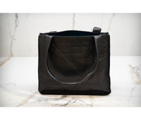 Chanel Vintage Black Quilted Leather Tote