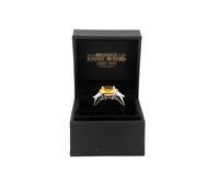 Platnium Ring With Yellow Sapphire and Diamonds 7.0 DWT