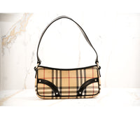 Burberry Beige Nova Check Studded Shoulder Bag