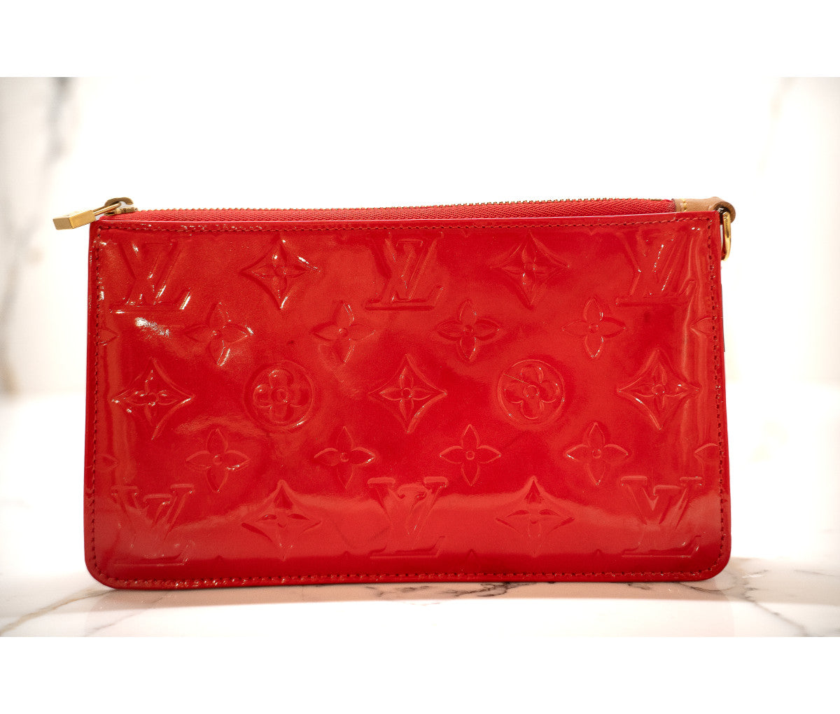 Louis Vuitton Red Vernis Lexington Clutch
