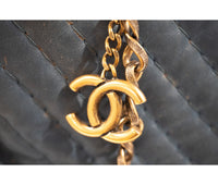 Chanel Blue Leather Surpique Chevron Tote
