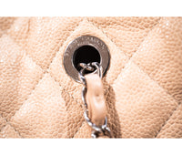 Chanel Beige Caviar Quilted Large French Riviera Fold Tote