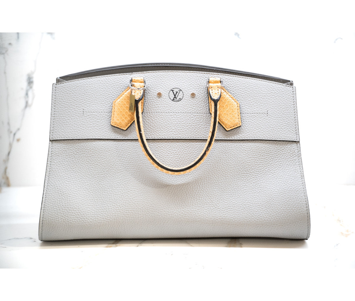 Louis Vuitton Grey Taurillon & Python City Steamer E/W Tote