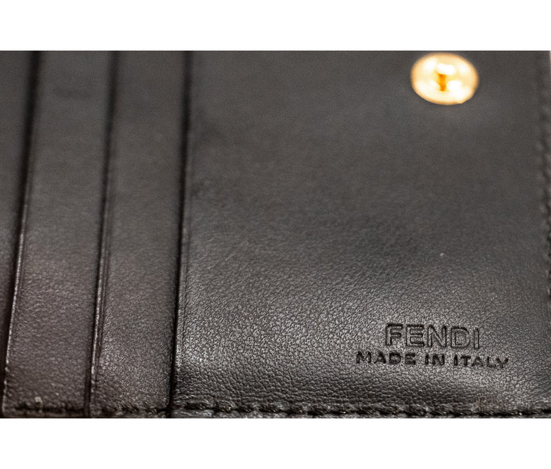 Fendi Black Leather F Wallet