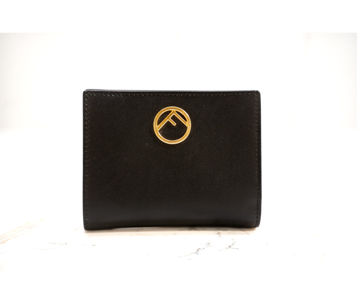 Fendi Black Leather F Wallet