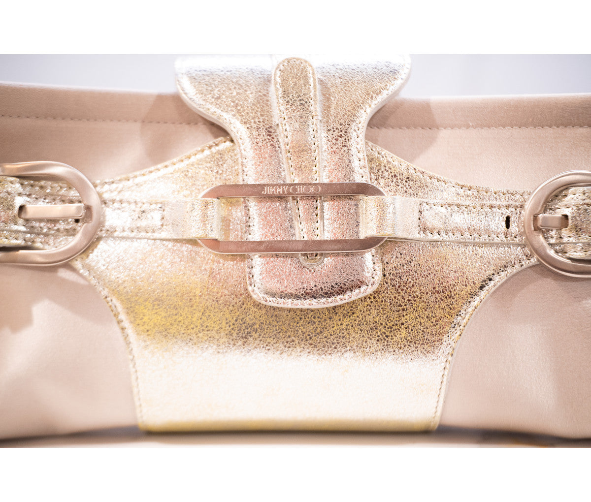 Jimmy Choo Silver Satin Evening Clutch